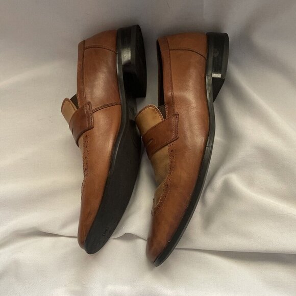 Stacy Adams Mens Leather Slip-On Loafers Two-Tone Brown Size 8.5M - Picture 5 of 12